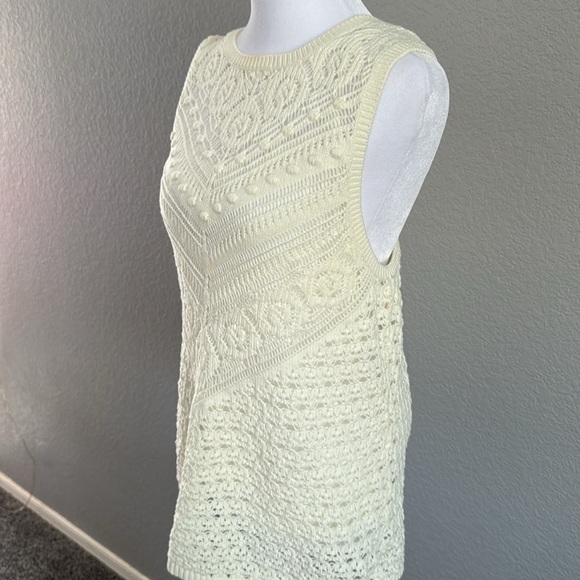 INC International Concepts Ivory Knit crochet sleeveless top size xxl - Picture 4 of 6